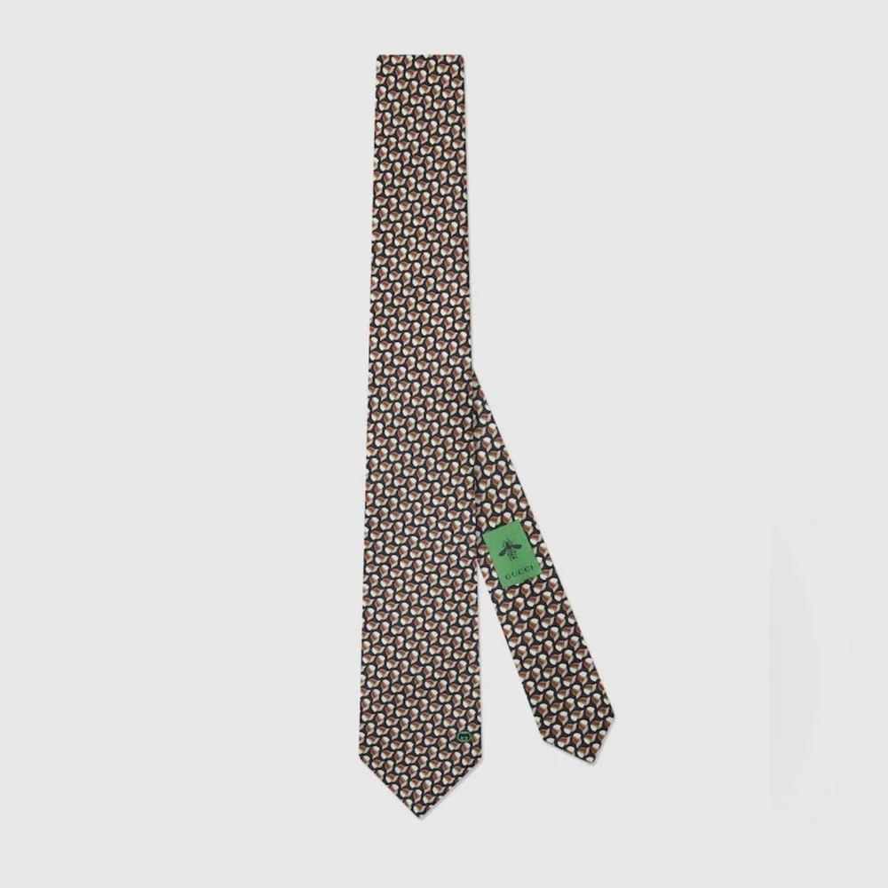NWT GUCCI INTERLOCKING G BASEBALL HAT PRINT SILK TIE 💝🧢